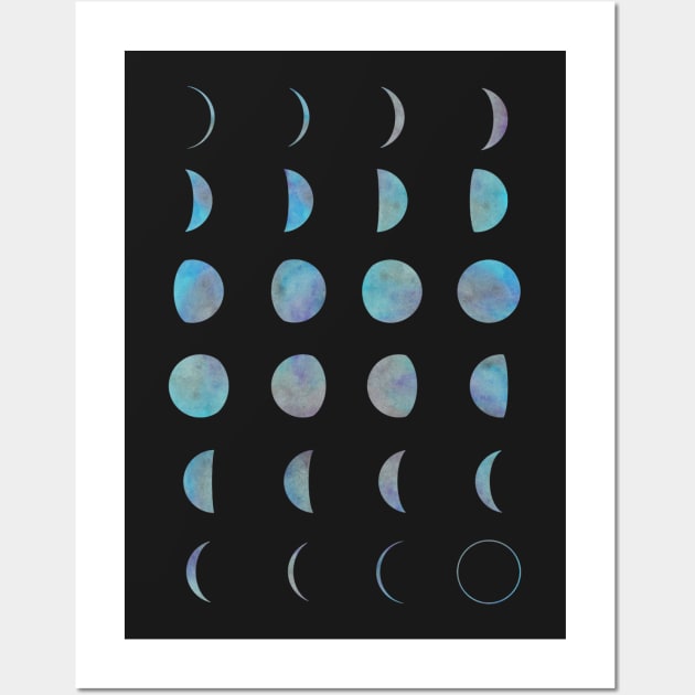 Phases of the Moon Wall Art by lunabelleapparel